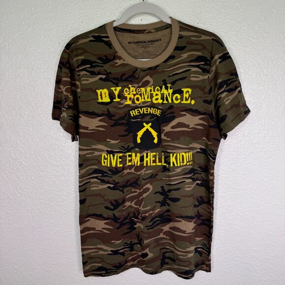 My Chemical Romance Other - My Chemical Romance Shirt Mens Medium Revenge Give Em Hell Camo Graphic Tee Y2K